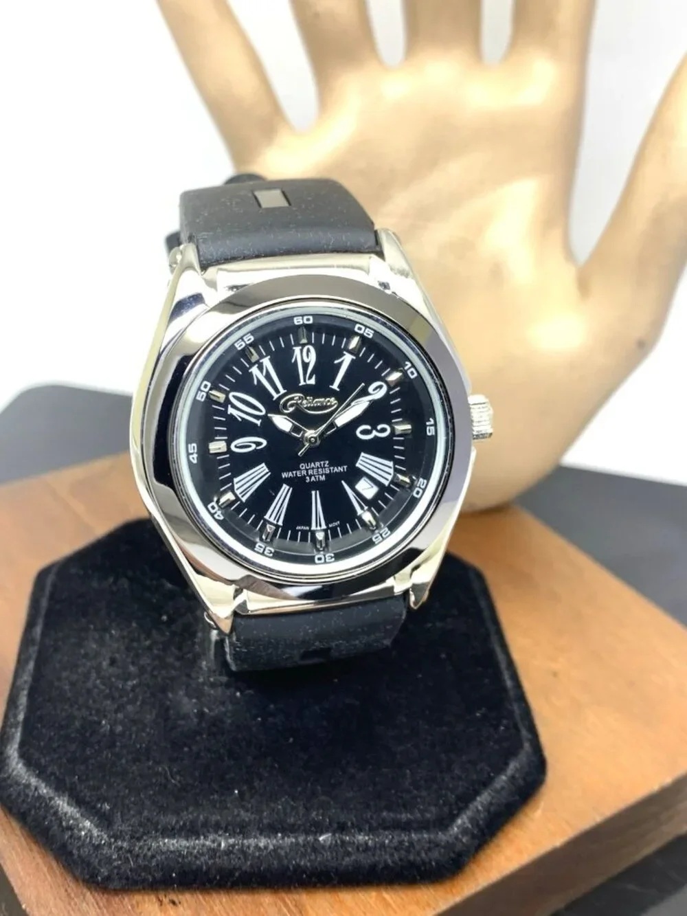 Reliance By Croton Men's Watch RE306051 Quartz Black Dial Rubber Strap 42mm